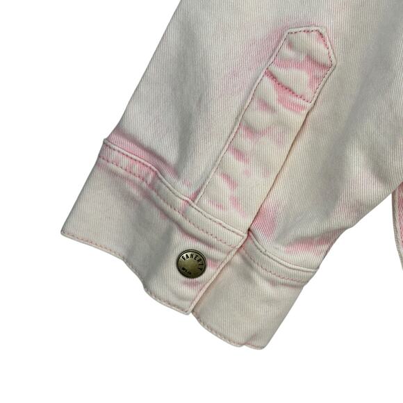 Faherty Sunwashed Overshirt Shacket Jacket Shirt Womens Small Pop Pink Organic - Picture 12 of 14